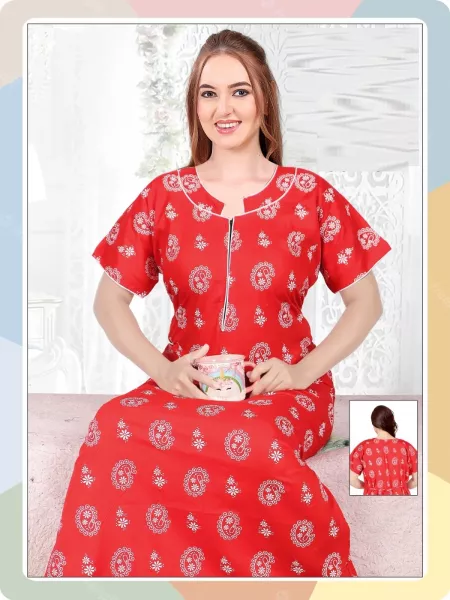 Cotton Nighty 135 Printed Wear Nighty Free size Readymade Collection